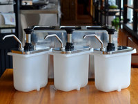 Pompa Dispenser Saus Selai & Kecap Stainless Steel 1L yang Tahan Lama untuk Peralatan Dapur Katering