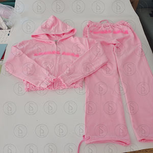 Damen-Jogginganzug aus Baumwolle, 2-teiliges Set, bestehend aus Hoodie und Jogginghose mit Distressed-Logo im Vintage-Acid-Wash-Look - Product Image 6