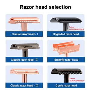 Eco Friendly Manual Hair Shaving Black <strong>Double</strong> <strong>Edge</strong> Blade Safety Metal Butterfly Open <strong>Razor</strong> - Product Image 2
