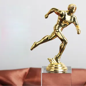 Custom die-casting sport race event champion award gold plating metal trophy for craft gift