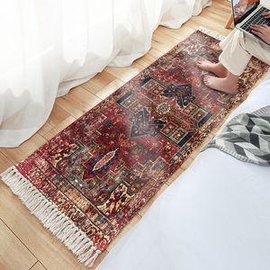<strong>Vintage</strong> Persian Style <strong>Red</strong> Area Rug with Tassels Tribal Medallion Floor <strong>Carpet</strong> - Product Image 4