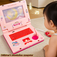 Máquina Educativa de Aprendizaje, Simulación de Computadora Portátil con Luz, Música, Teclado, Batería, Mini Laptop de Juguete para Niños