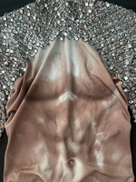 Combinaison Sexy pour homme, vêtement moulant et extensible, avec strass, pour DJ, Bar, discothèque, scène