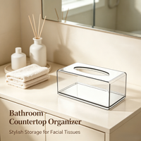Boîte à mouchoirs rectangulaire en acrylique transparent, porte-serviettes de table transparent, distributeur de mouchoirs en plastique pour la maison, l'hôtel, le bureau