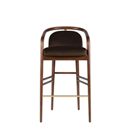 Tabouret de bar moderne en bois massif avec coussin en tissu chaise de bar pour café tabouret de comptoir en bois massif chaise haute chaise de bar en noyer