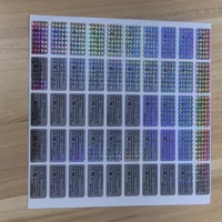 Autocollant holographique anti-contrefaçon, autocollant holographique 3D couleur, étiquette holographique avec code QR, autocollant holographique transparent F