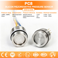 Sensor de Presión de 15 mm con Pines KOVAR de Silicio Chapados en Oro para Válvulas Hidráulicas HVAC, Personalizado ODM, 1.6-60 MPa, Proceso Industrial