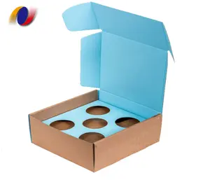 Recycelbare benutzer definierte Weinflaschen einsatz Kraft papier Mailer Verpackung Karton Versand kartons für Geschenk verpackung Box