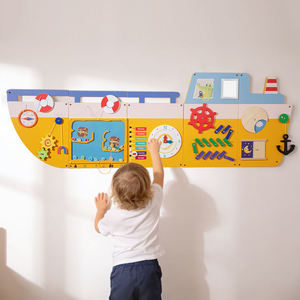 Tableau d'activités <span class=keywords><strong>Montessori</strong></span> mural en bois sur le thème du bateau, planche sensorielle pour la maternelle, l'école préscolaire et les espaces de <span class=keywords><strong>jeux</strong></span> commerciaux, Busy Board - Product Image 4