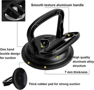 Elevador de ventosa de vacío de aleación de aluminio de una sola garra de grado Industrial de alta calidad 80KG resistencia a la tracción 118/123MM tamaño vidrio - Product Image 3