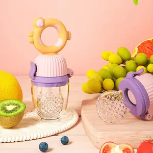 Custom Logo Silicone Push Fruit Food Feeder Pacifier Baby Nibbler Pacifier