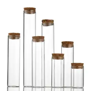 Mini clear 12ml 15ml 20ml 30ml 50ml 60ml 80ml 100ml 120ml glass wishing small drift bottle vials with cork Glass Tube Corked