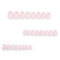 Vente en gros de faux ongles en ABS personnalisés, à couverture complète, à presser, 24 pièces, style français luxueux, courts pour les doigts