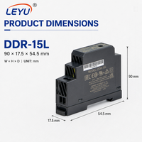 Convertisseur DC-DC sur rail DIN MEANWELL série DDR-15G 15W, 18-75VDC vers 5V 12V 24V, ultra-plat 17,5 mm, convertisseur DC isolé