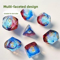 Jeu de dés à facettes multiples effet miroir sable mouvant pour D&D Dungeons & Dragons et jeux de rôle sur table
