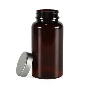 Botella redonda de PET blanco y negro de MOQ bajo, tapas de hojalata brillante de 100ml y 150ml, aprobadas por la FDA para píldoras de selenio, aperitivos probióticos - Product Image 3