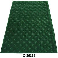 Parure de lit matelassée de luxe motif marocain en velours 100% coton vert foncé, élégante, chaude, écologique, toutes saisons
