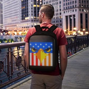 Tesinll LED <b>Backpack</b> <b>Laptop</b> Compartment Waterproof Nylon Unisex Shoulder Bag 15.6 Inch - Product Image 5