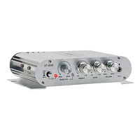 Amplificateur Stéréo Hi-Fi Mini Métal 2.1 Canaux ST-838 avec Adaptateur d'Alimentation 12V pour Musique Surround DJ