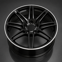 Nouvelle jante en alliage d'aluminium forgé 20 rayons, paire fendue, noir brillant, lèvre polie, logo personnalisé, 16-22 pouces, 5x114.3