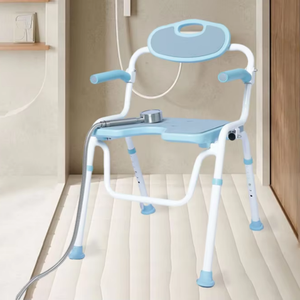 Adjustable 6-Level Bath Stool Non-Slip Shower Chair with Hole for Pregnant Women Elderly Injured-Rehabilitation Therapy Supplies - Product Image 1