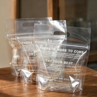 Sachet alimentaire transparent personnalisé à fermeture éclair pour boulangerie, avec poignée découpée
