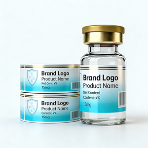 Custom Spot UV Waterproof Barcode 5ml 10ml Vial Peptide <strong>Labels</strong> Roll Glossy Vinyl Paper Stickers Packaging <strong>Label</strong> Glass <strong>Bottle</strong> - Product Image 1