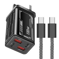 Chargeur mural USB Type-C PD 130W à 4 ports avec prise EU US UK, charge rapide 130W USB-C Quick Charge 3.0 pour téléphone portable