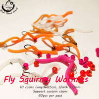 Großhandel 10 Farben 2,5mm/20cm Fly Squirmy Wormies für Fliegen binde material
