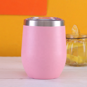 Logotipo personalizado 12 oz 12 oz térmica Stemless Acero inoxidable gafas térmicas de doble pared al vacío tazas de viaje vaso de vino - Product Image 6