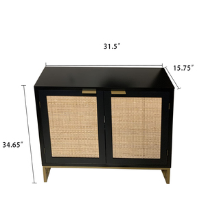 Gabinete de almacenamiento Youlike Premium con puertas de ratán Gabinete de ratán Aparador Gabinete de buffet Puertas decoradas de ratán para pasillo - Product Image 6
