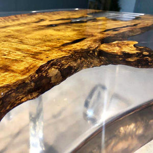 New Arrival <strong>Cedar</strong> Burl <strong>Wood</strong> Hotel Art Design Blue Resin Epoxy Table Top - Product Image 2