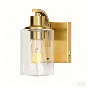 Custom Logo Gold Curved Bracket Upscale Nobility Luxury Iron Glass Wall <b>Lamp</b> for Commercial Use - Product Image 3