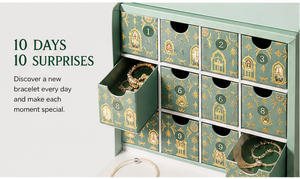 Caja de Calendario de Adviento Personalizada en Forma de Libro con Cajones, Caja de Embalaje de Cartón Rígido con Lámina Dorada para Pulseras y Joyería - Product Image 2