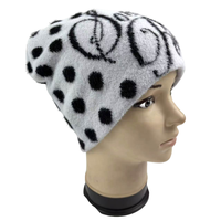 Bonnet en tricot jacquard à pois style streetwear, bonnet d'hiver doux, moelleux et extensible, couvre-chef personnalisé avec logo, vente en gros