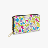 Portefeuille long zippé pour femme en similicuir, motif camouflage, accessoire de mode personnalisé, avec porte-cartes multi-niveaux et compartiment à billets