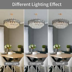 Lustre en cristal personnalisé de 75 cm de diamètre, changeant de 3 couleurs, avec impression de logo, prix d'usine, lampe suspendue - Product Image 4