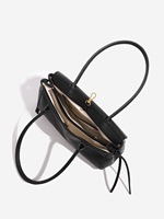 Sac à main en cuir de vachette de luxe grande capacité pour femmes, sac bandoulière avec serrure