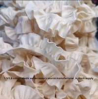 0606/1.5/1.8cm Coton Tissé Uni à Volants Élastique pour DIY Vêtements, Poignets, Colliers, Bandeaux, Accessoires de Poupée, Dentelle Élastique