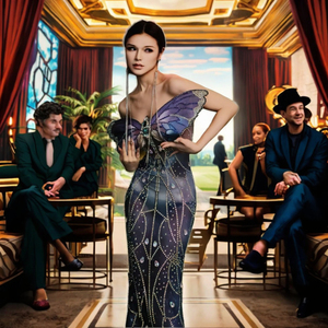 Robes de soirée pour femmes, longueur mi-longue et longue jusqu'au sol, sans manches, avec cristaux, style vintage, pour les fêtes, vente en gros, club - Product Image 2