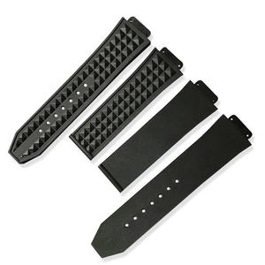Correa de reloj de silicona con patrón de diamante suave verde gris al por mayor correa de reloj de goma de 24mm y 25mm para correa de reloj <span class=keywords><strong>Hublot</strong></span> - Product Image 3