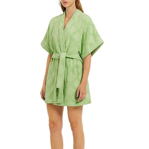 Custom <strong>100</strong>% <strong>Cotton</strong> Toweling Women Swimwear Beachwear Pajamas Jacquard Robe Playsuit <strong>Bathrobe</strong> - Product Image 2