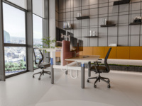 Bureau debout réglable en hauteur OMNI Safety Lock, mobilier de bureau réglable