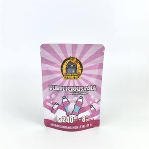 Quantité minimale de commande 500 sacs en mylar personnalisés en feuille d'aluminium avec zip-lock avec pochette holographique pour biscuits. - Product Image 1