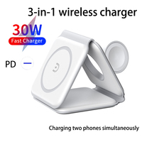 Station de charge sans fil magnétique pliable 3 en 1 PD 15W pour iPhone, iWatch, AirPods, charge rapide en voyage