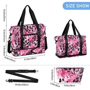 pink Leopard Print Patterns Portable <b>Large</b> Size Expandable Gsdhion <b>Duffel</b> Sport Travel Top Quality <b>Bag</b> - Product Image 3