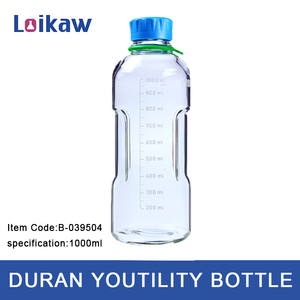 Bottiglia in Vetro Borosilicato 3.3 Classica per Laboratorio Loikaw, con Tappo a Vite, Bottiglia Ambrata da 100ml per Reagenti Duran - Product Image 3