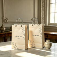 Sac cadeau en papier écologique de luxe recyclable avec poignée en corde de coton et ruban pour emballage de bougies, imperméable et réutilisable
