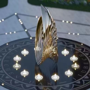 Grande statue d'art en métal Sculpture d'ailes d'acier inoxydable pour la décoration extérieure - Product Image 6