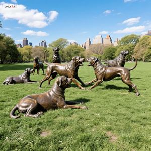 カスタム屋外シティガーデン公共装飾モダン大型ブロンズ鋳造動物犬彫刻等身大サイズロットワイラーブロンズ像 - Product Image 2